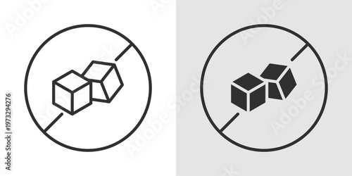 Sugar Free Icon representing low sugar products, healthy diet, and dietary restrictions.