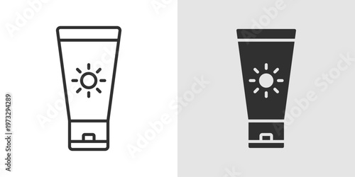 Sunscreen Icon representing skin protection, UV safety, and sun care.
