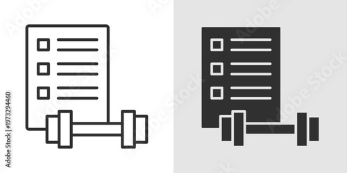 Workout Plan Icon representing fitness routines, exercise schedules, and training programs.