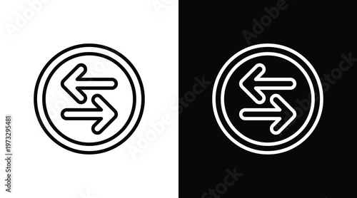 Exchange  White Icon Set Design