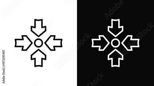 Center  White Icon Set Design