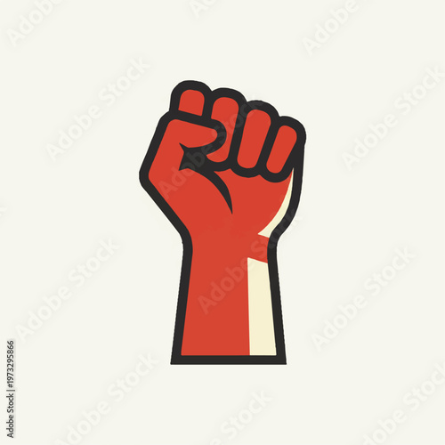 Symbol of raised clenched fist, a powerful emblem of solidarity, resistance, and the fight for freedom and justice across various movements and causes