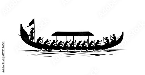 Traditional Longboat Rowing with Crew