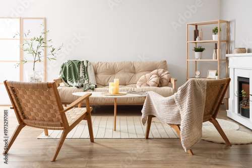 Cozy interior of living roo...