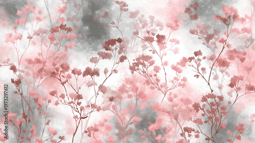 Abstract Floral Watercolor: delicate floral design in pastel hues, rendered in a watercolor style, evoking a sense of calm and natural elegance.