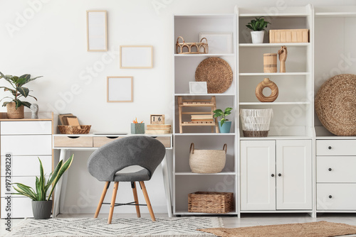 Interior of light room with...