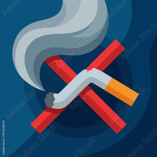 A clear and artistic no smoking symbol promoting health awareness, representing the importance of a smoke-free lifestyle for overall well-being and community health.