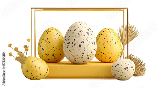 easter eggs in a frame