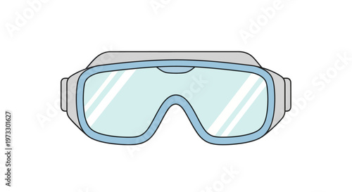 Blue Protective Safety Goggles Closeup.