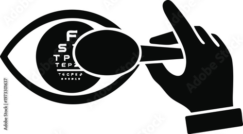 vector illustration of eye test