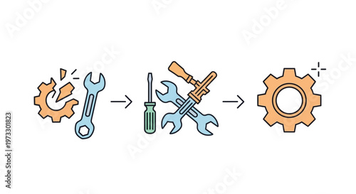 Tools for fixing a gear.