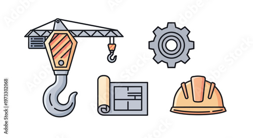 Construction equipment industrial crane hook.
