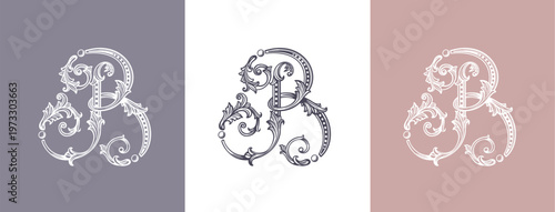 Logo monogram letter B in refined ornamental style. Clean elegant logotype for personal brand, business and corporate identity.