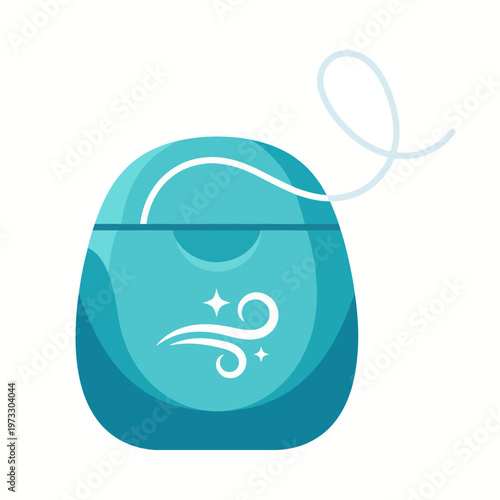 A modern and sleek illustration of a dental floss container, visually emphasizing dental care, hygiene, and the importance of maintaining oral health in a stylish manner.
