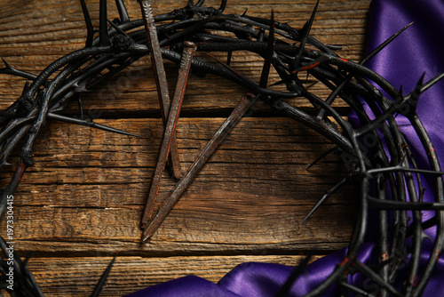 Crown of thorns with purple...