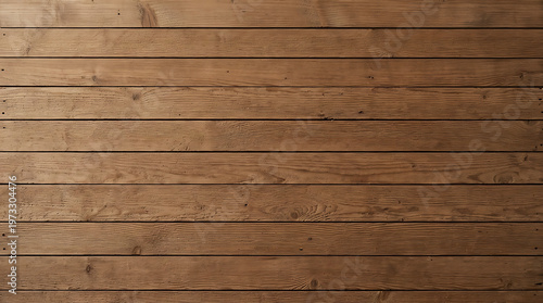 Konstfotografi Distinctive swirling grain patterns and natural imperfections characterize this medium brown wooden plank surface, creating a rich and robust rustic backdrop