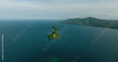 Wallpaper Mural Drone survey of Ligid Island in Samal Island. Davao, Philippines. Seascape. Torontodigital.ca