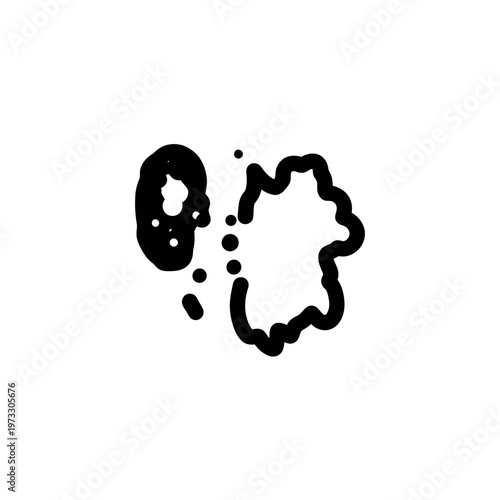 Ink Blot Silhouette: A monochrome ink blot silhouette offers a raw, abstract exploration of form and texture, inviting interpretations and sparking curiosity