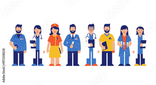 Diverse Medical Team of Professionals Standing Together