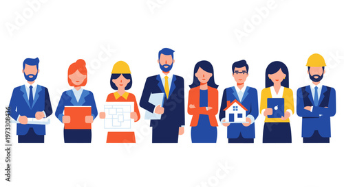 Diverse Team of Professionals in Business and Construction