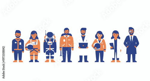 Diverse Professions Collection: Astronaut, Scientist, Pilot, Doctor, Businessman
