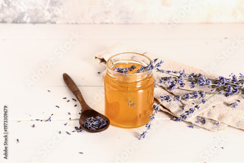 Jar of sweet lavender honey...