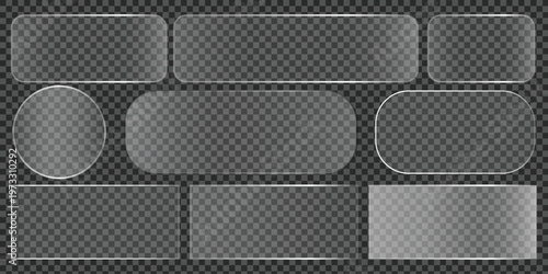 Bild auf Leinwand Glass effect light box mockups realistic transparent frames for product display