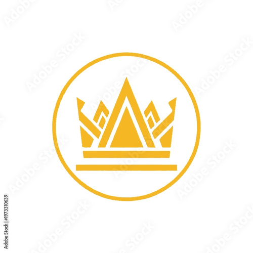 Golden Crown Logo Emblem Symbol.