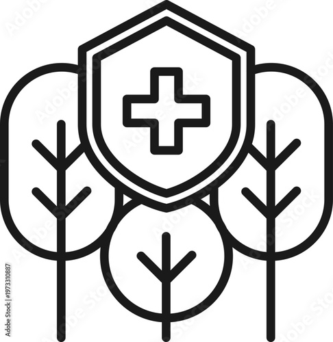 환경 보호 라인 아이콘