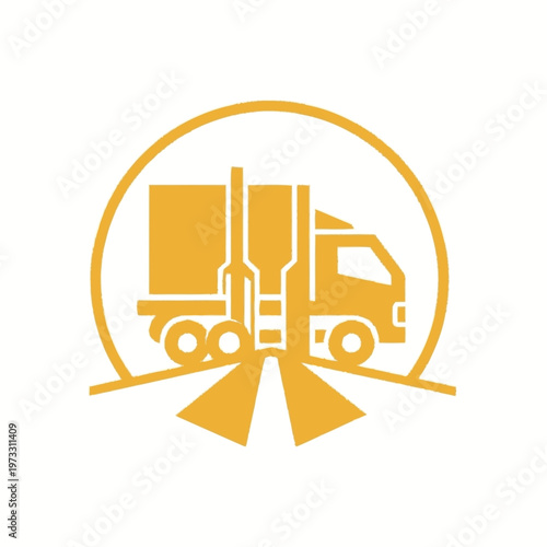 Large Semi Truck on Highway Road.