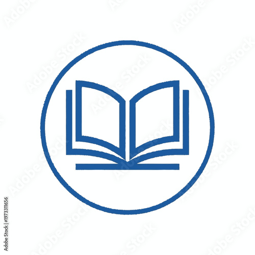 Open Book Icon in Circle.
