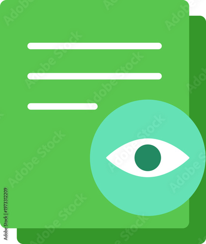 문서와 눈 플랫 아이콘