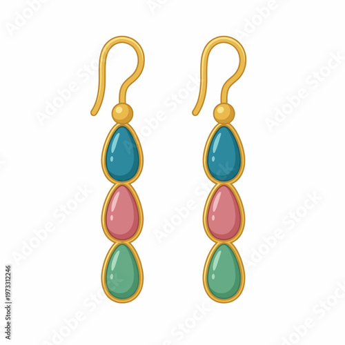 A pair of modern earrings featuring vibrant colors and a contemporary design, representing fashion, elegance, and the allure of jewelry as a personal statement of style.