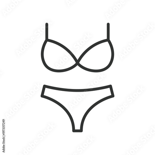 Lingerie set clothing icon in line design. lingerie, underwear, bra, panties, clothing, apparel, fashion on white background vector. lingerie set clothing editable stroke icon