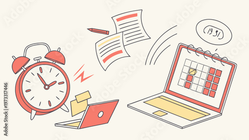 Tax deadline day concept with alarm clock and April 15 calendar page deadline stress time management