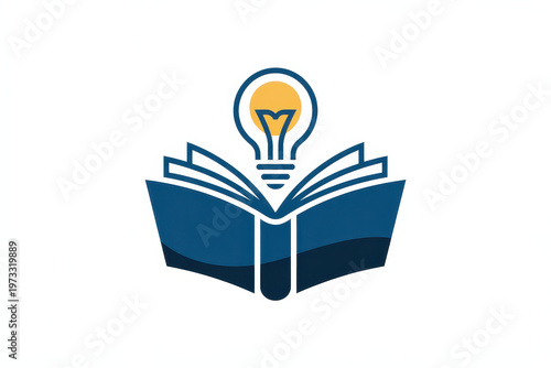 Open Book With Lightbulb For Education And Inspiration Concepts Isolated On White