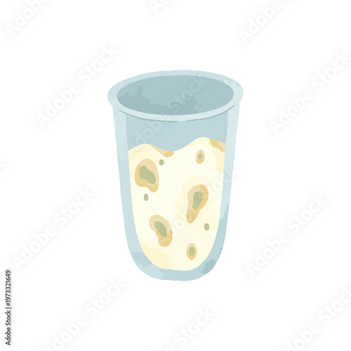 Watercolor Spoiled Milk Glass with Curdles