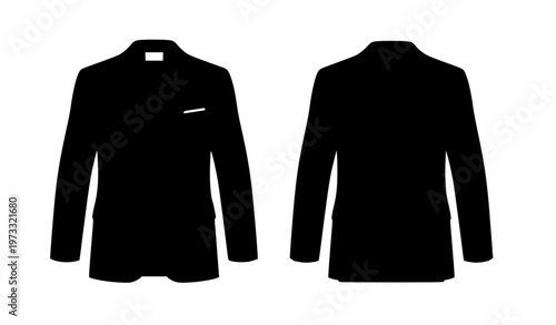 Billede på lærred Formal blazer front and back view vector illustration modern business jacket app