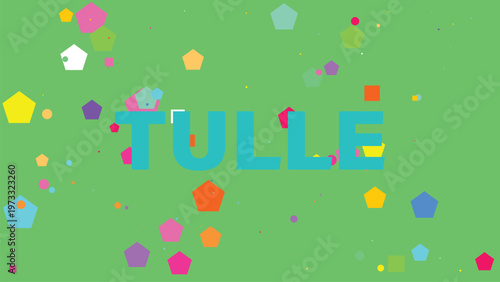 Tulle, colorful confetti background, green, festive design elements, party decoration vector