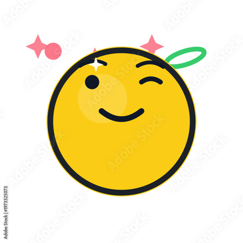 Unique yellow emoji snacky squint SVG modern vector icon
