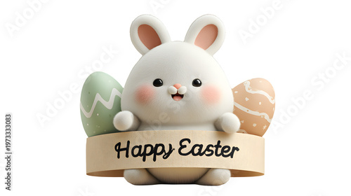 easter bunny with eggs