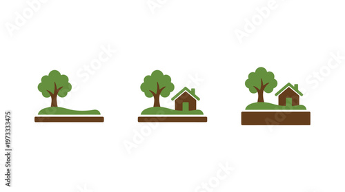 Stages of Development: Nature, Home, Community Icons