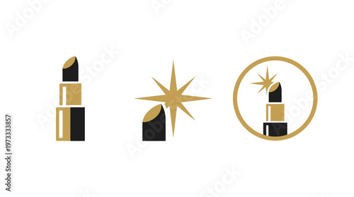 Cosmetic Lipstick Icon Set: Glamour, Beauty, and Elegance