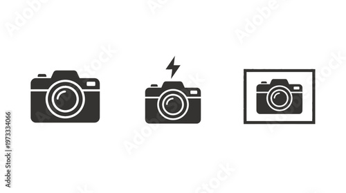Retro Camera Icons: Simple Photography Symbols Set