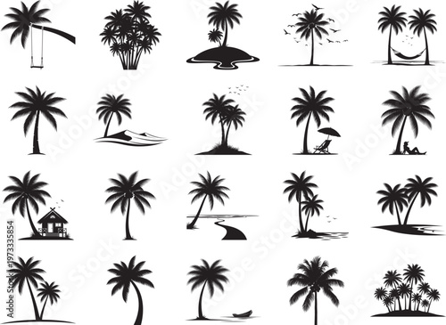 Palm Trees Silhouette Bundle