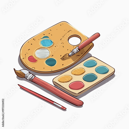 Paint Brushes and Color Palette Tools.