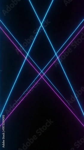 Blue Pink Diagonal Lines Crossing and Pulsing on Dark Background