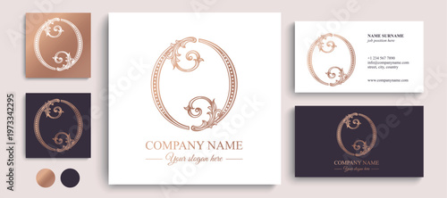 Logo monogram letter O in refined ornamental style. Clean elegant logotype for personal brand, business and corporate identity.