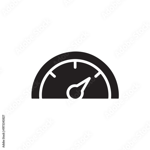 Speedometer with needle pointing to maximum gauge showcasing peak performance on a black and white background.