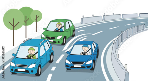 Cars driving on a highway, traffic jam, transportation concept